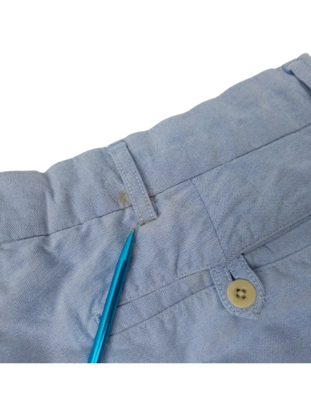 Polo Ralph Lauren Shorts Mens 34 Blue Chambray Chino Flat Front Casual Preppy